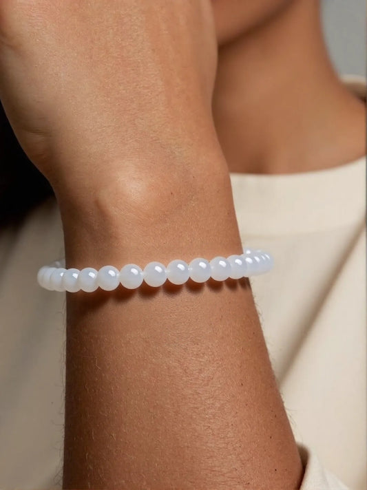Moonstone bracelet emotional healing spiritual growth gemstone jewelry B0502 - JadeTale