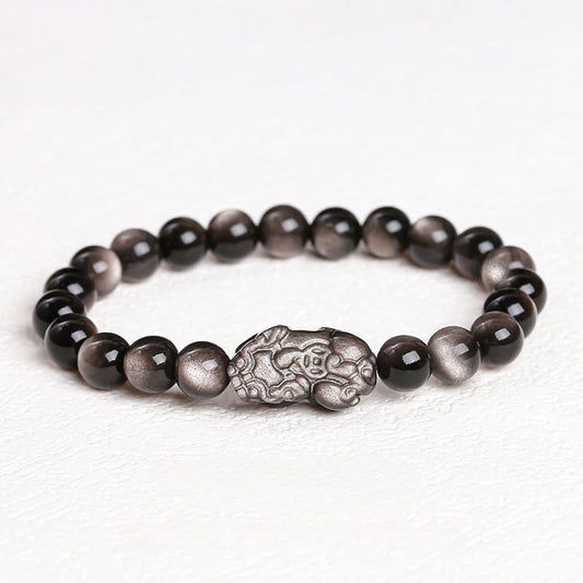 Obsidian Pixiu Bracelet – Protection, Wealth & Grounding Energy - JadeTale