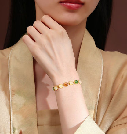 Ethereal Jade Mosaic Bracelet