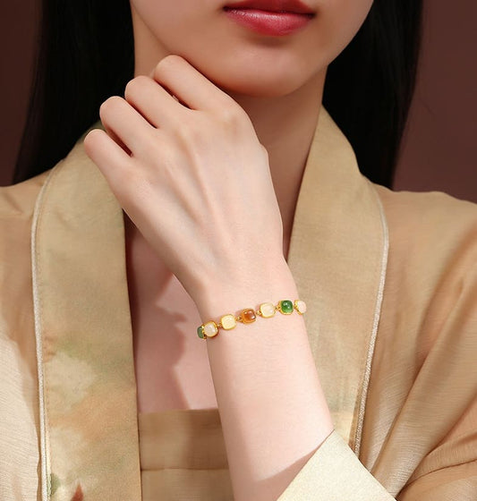 Ethereal Jade Mosaic Bracelet