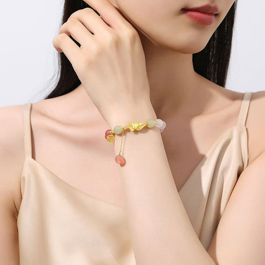 Lotus Blessing Jade Bracelet