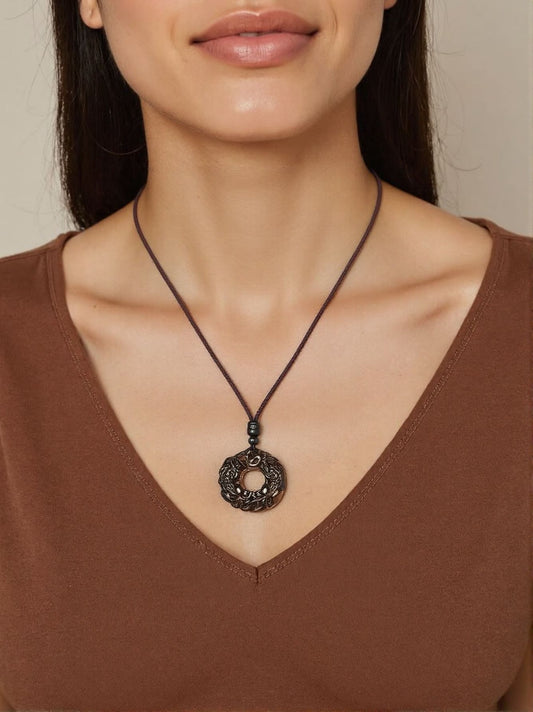 Jade Pixiu Peace Buckle Necklace – String Pendant for Protection, Harmony & Good Fortune - JadeTale