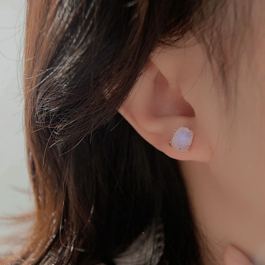 Moonstone Earrings - S925 Sterling Silver Healing Jewelry for Women, Promotes Intuition & Emotional Balance - JadeTale